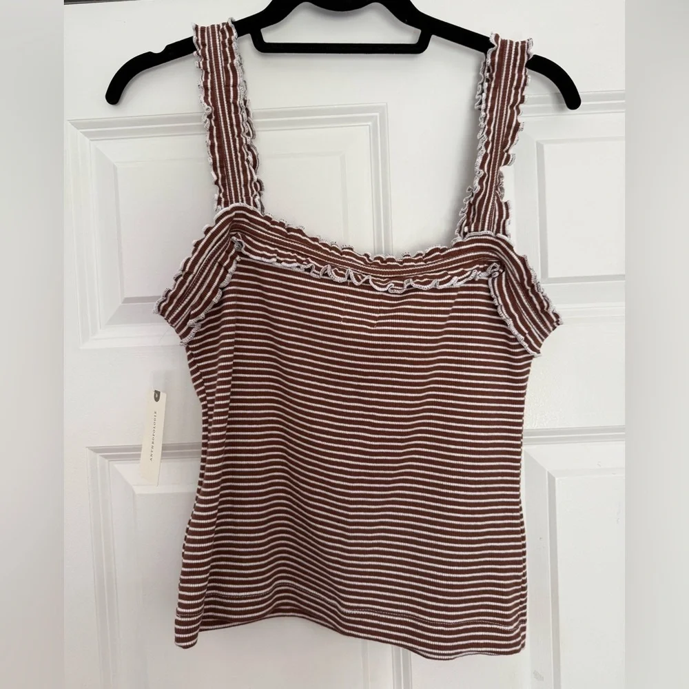 Maeve Brown and White Striped Camisole-NWT - Picture 2 of 4